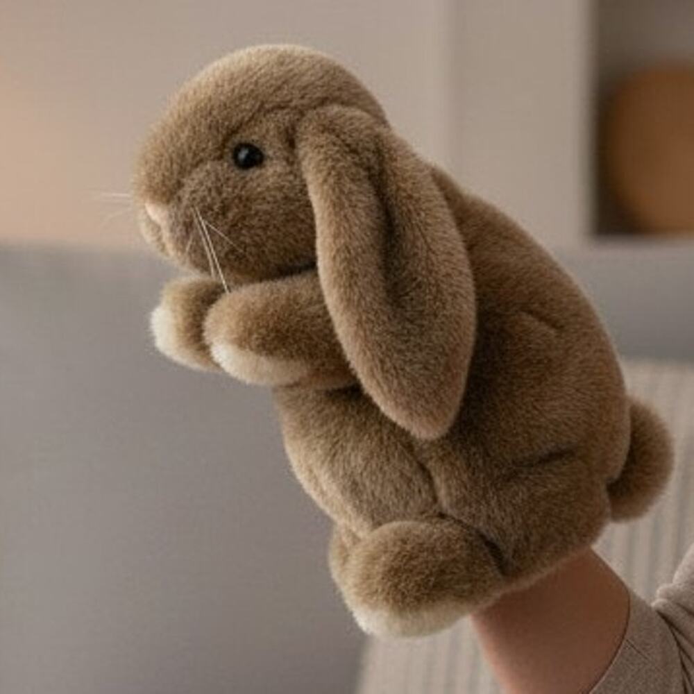 Vintage Folkmanis FolkTails Lop Ear Rabbit Hand Puppet 12" Bunny Plush